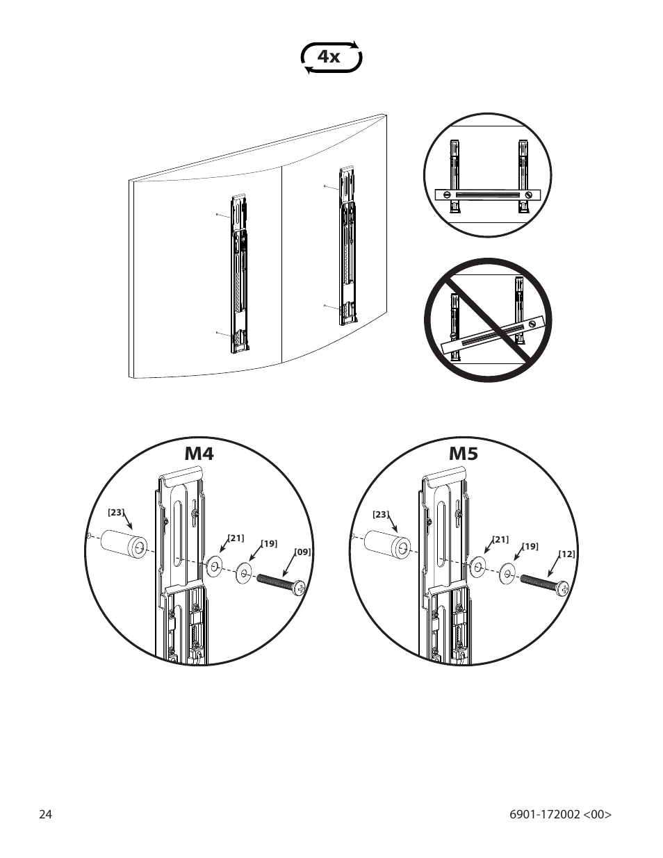 M4 m5 | Sanus Systems VISIONMOUNT ML11 User Manual | Page 24 / 36