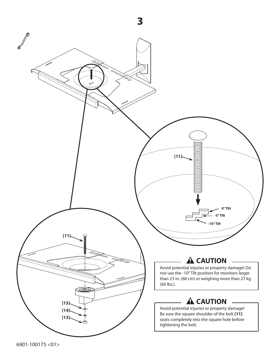 Caution | Sanus Systems Monitor Mount VMTV User Manual | Page 5 / 8