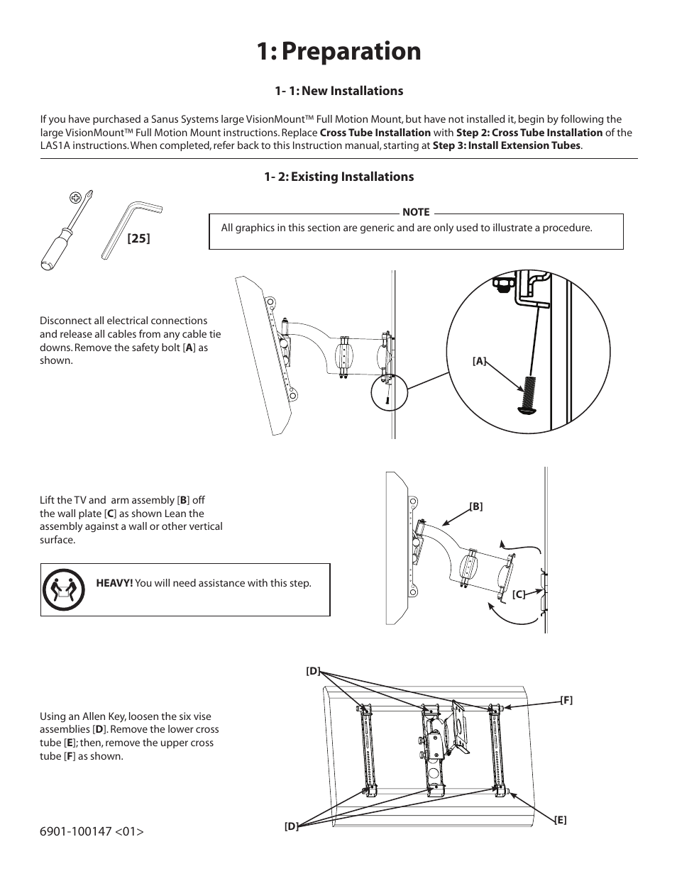 Preparation | Sanus Systems LAS1A User Manual | Page 3 / 8