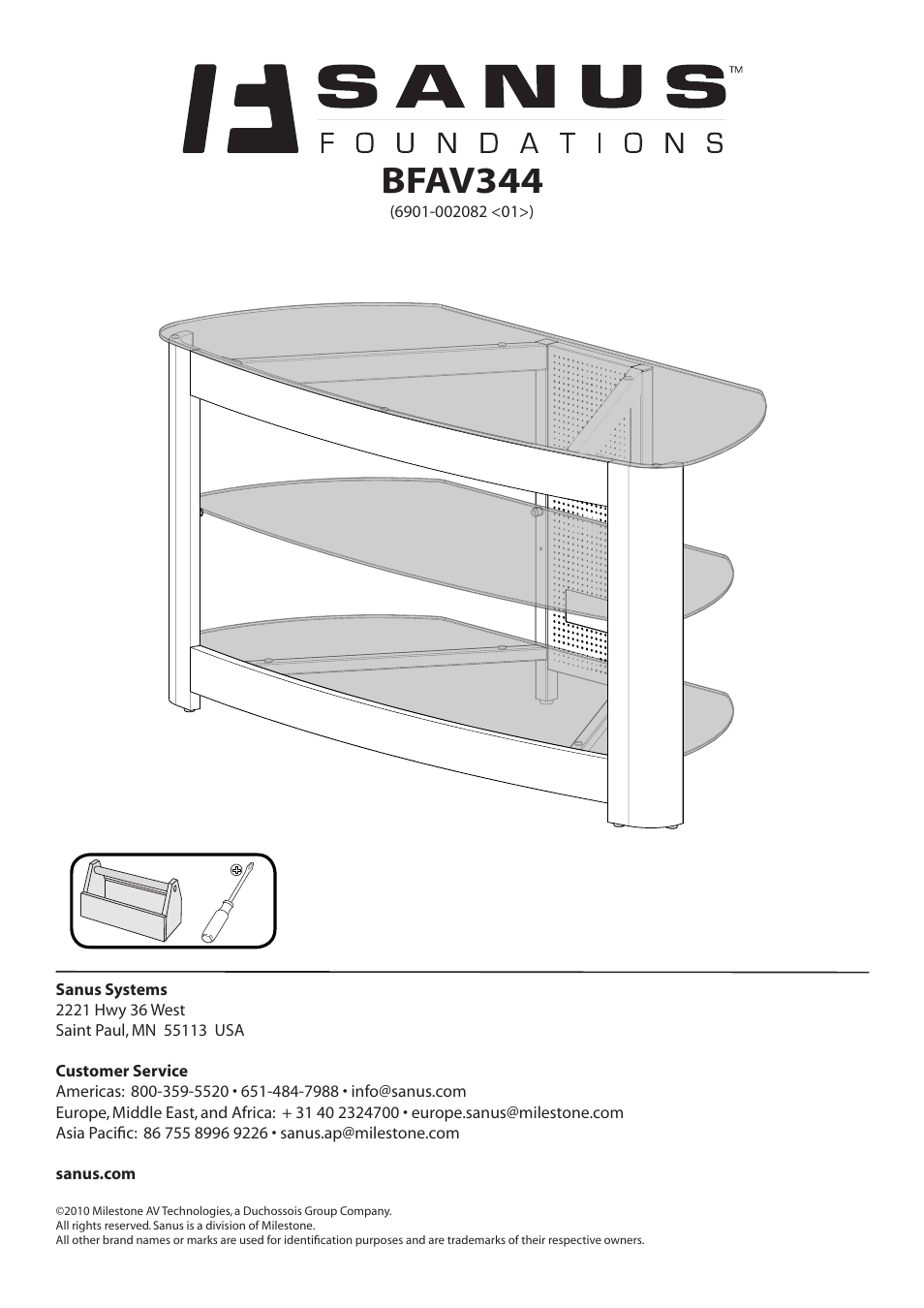 Sanus Systems BFAV344 User Manual | 28 pages