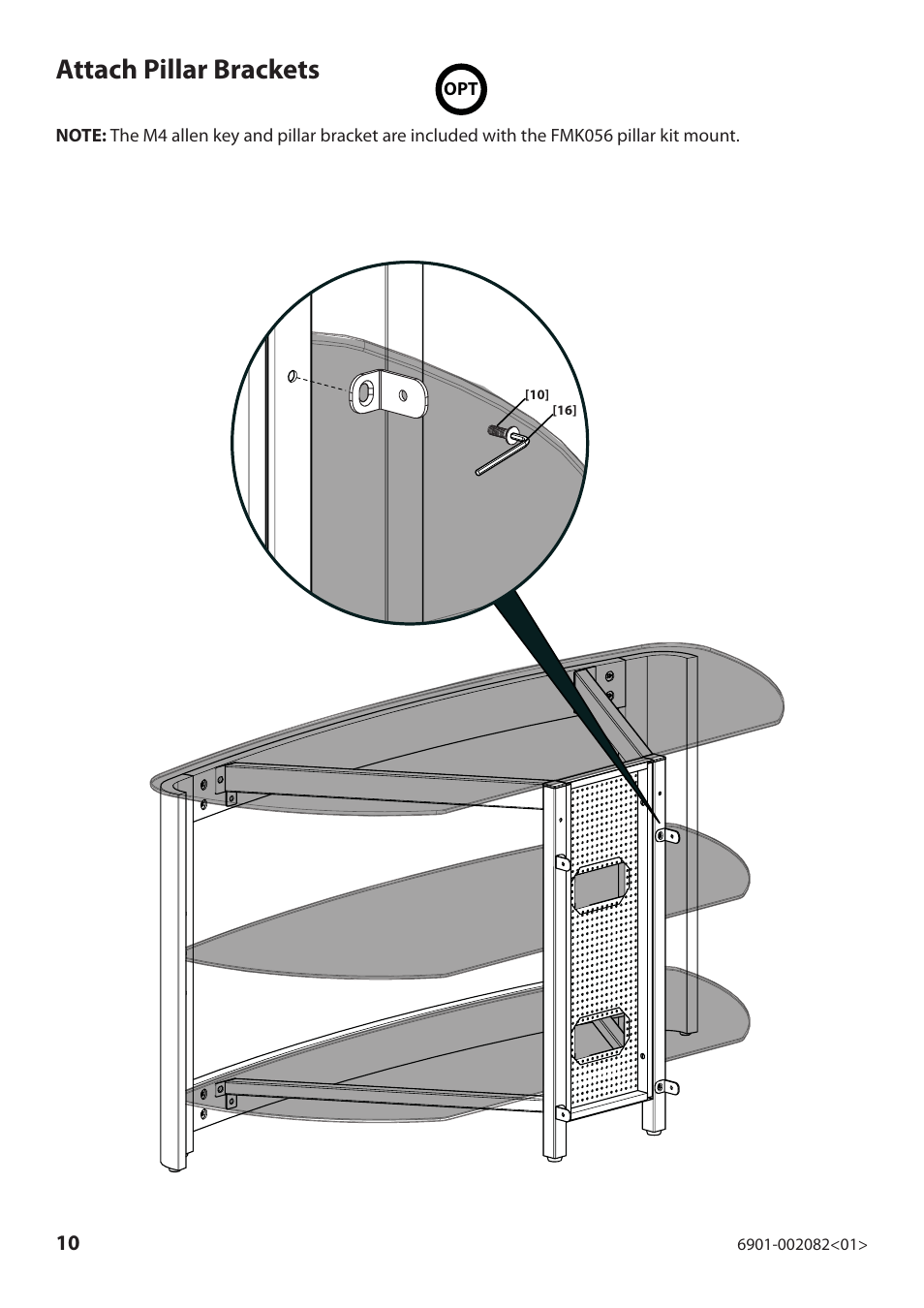 Attach pillar brackets | Sanus Systems BFAV344 User Manual | Page 10 / 28