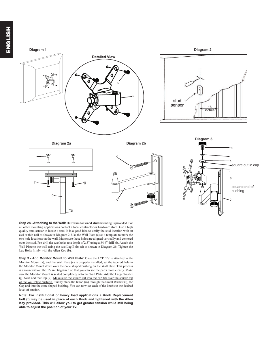 English | Sanus Systems VM2 User Manual | Page 4 / 18