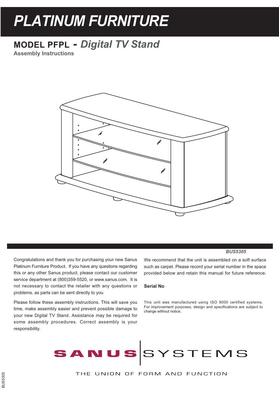Sanus Systems PFPL User Manual | 16 pages