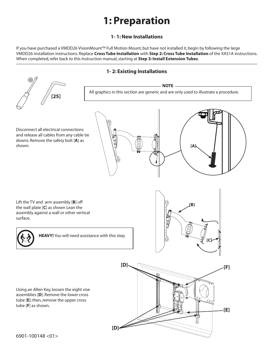 Preparation | Sanus Systems XAS1A User Manual | Page 3 / 8