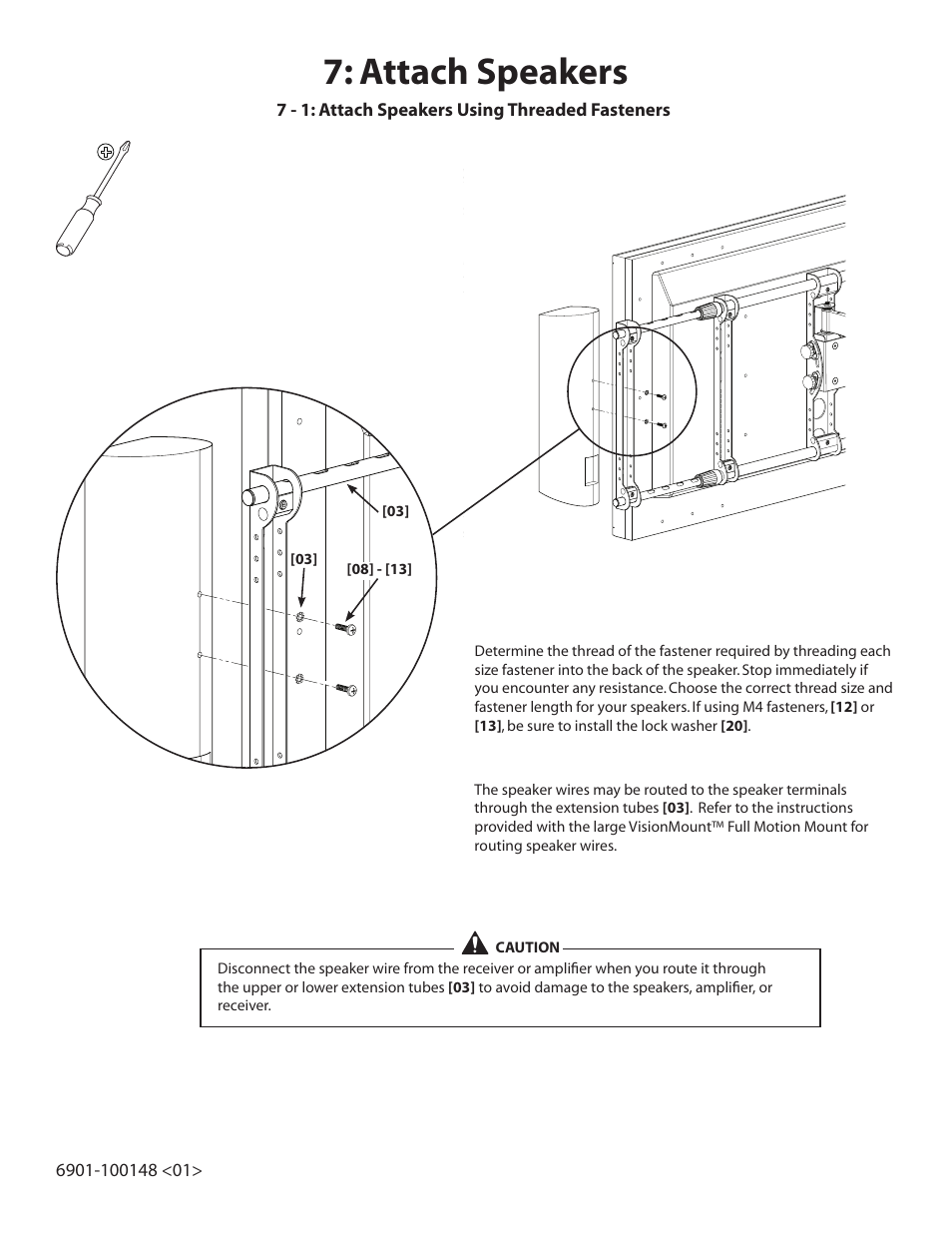 Attach speakers | Sanus Systems XAS1A User Manual | Page 7 / 8
