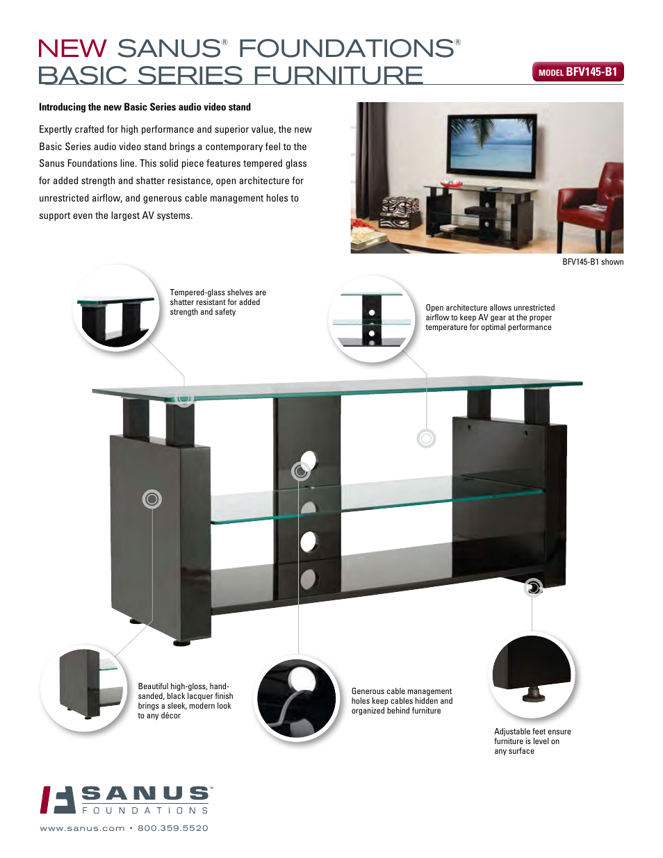 Sanus Systems Sanus Foundations BFV145-B1 User Manual | 2 pages