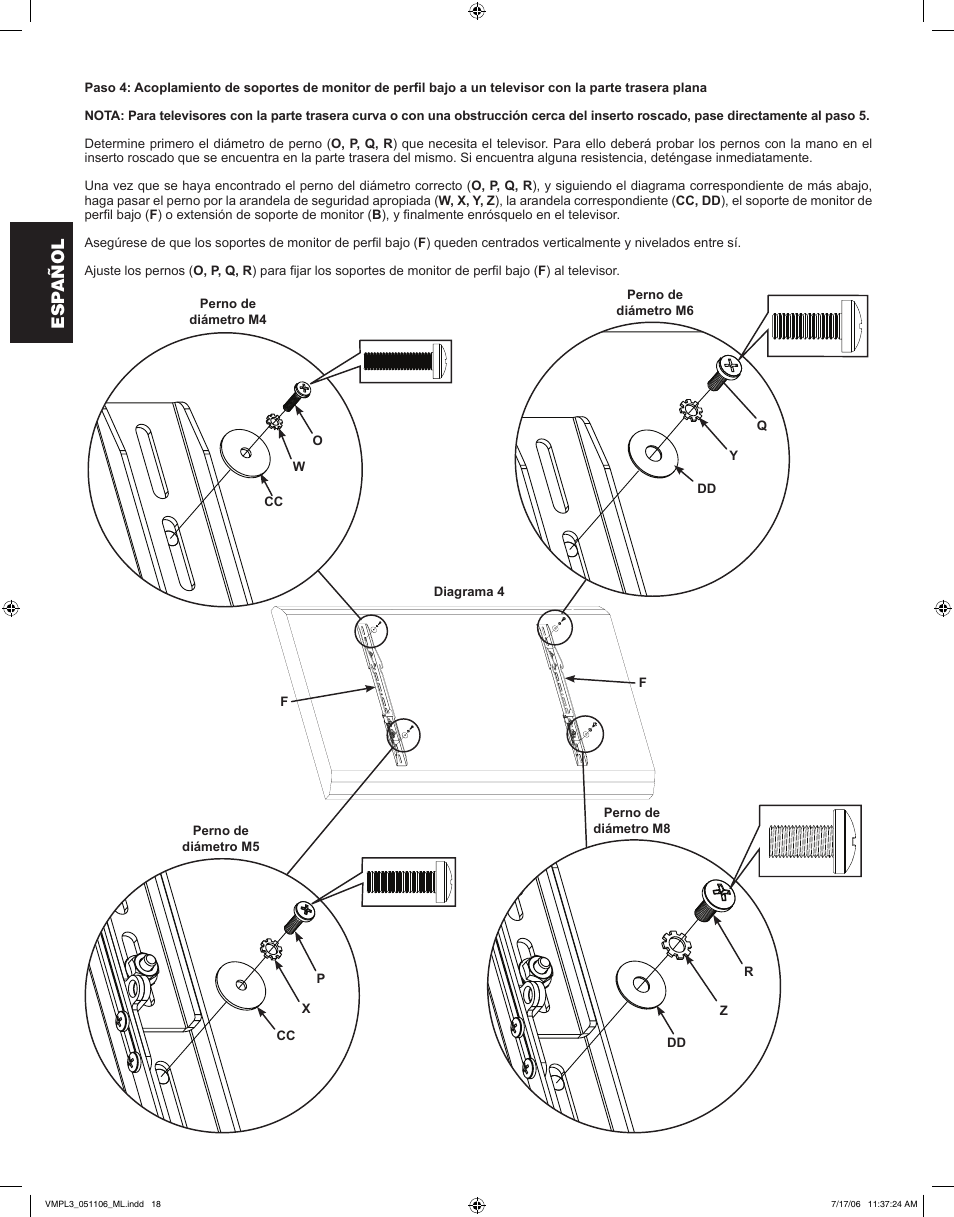 Esp añol | Sanus Systems VMPL3 User Manual | Page 18 / 32
