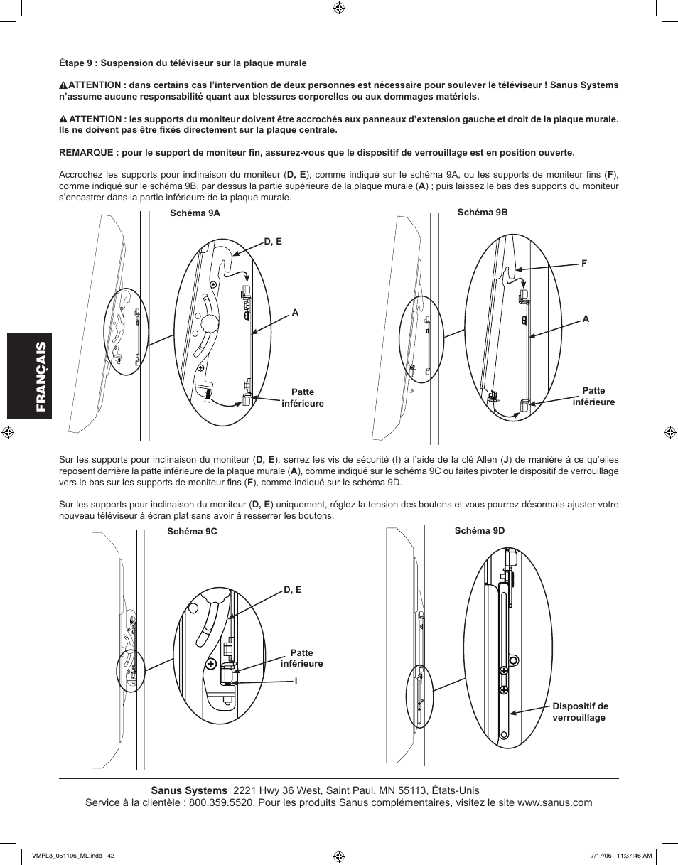 Français | Sanus Systems VMPL3 User Manual | Page 32 / 32