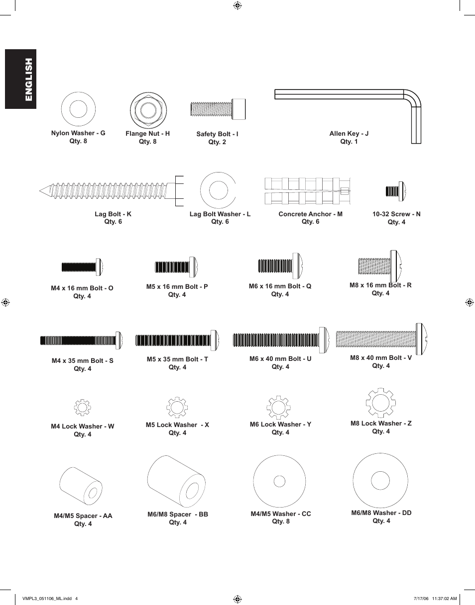 English | Sanus Systems VMPL3 User Manual | Page 4 / 32