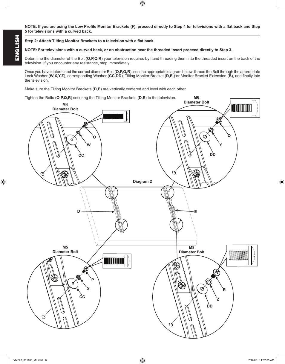 English | Sanus Systems VMPL3 User Manual | Page 6 / 32