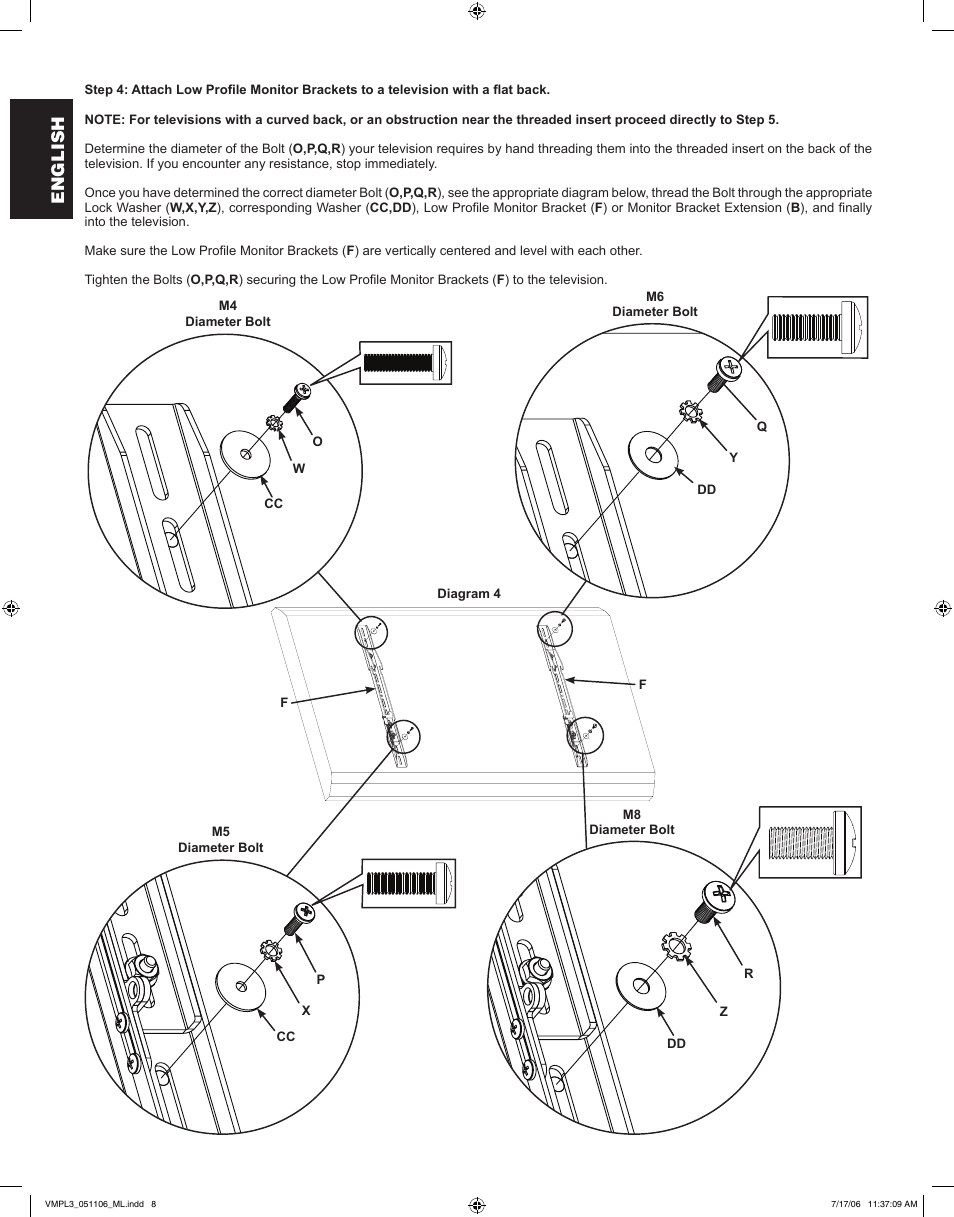English | Sanus Systems VMPL3 User Manual | Page 8 / 32