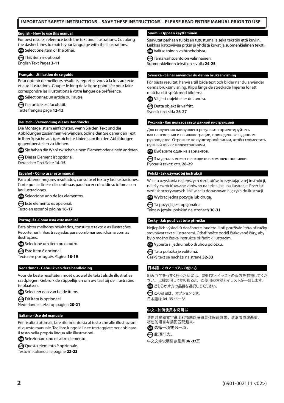 Sanus Systems VLF220 User Manual | Page 2 / 38