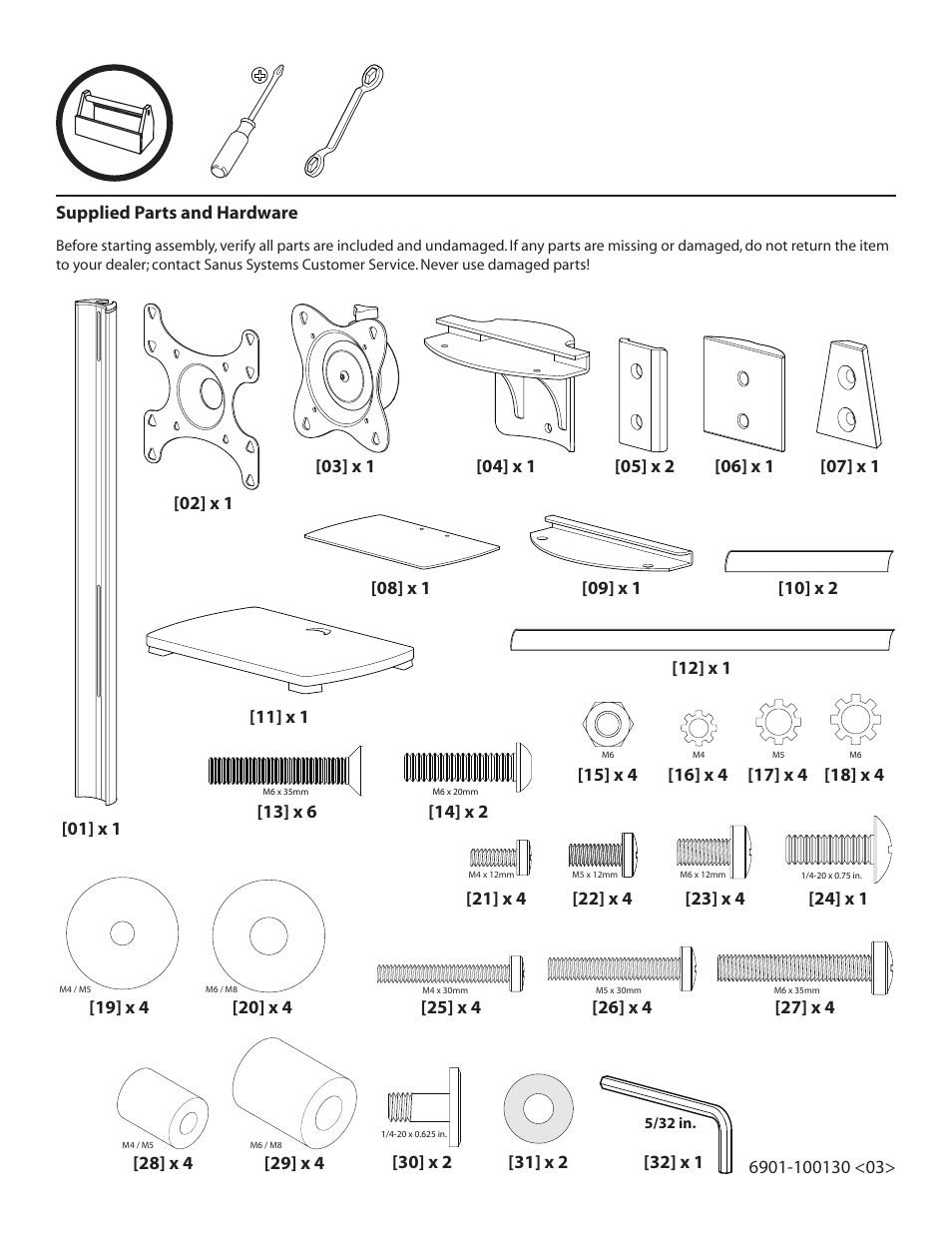 Sanus Systems Sanus Flat Panel AV Foundations FFSF1A User Manual | Page 2 / 7