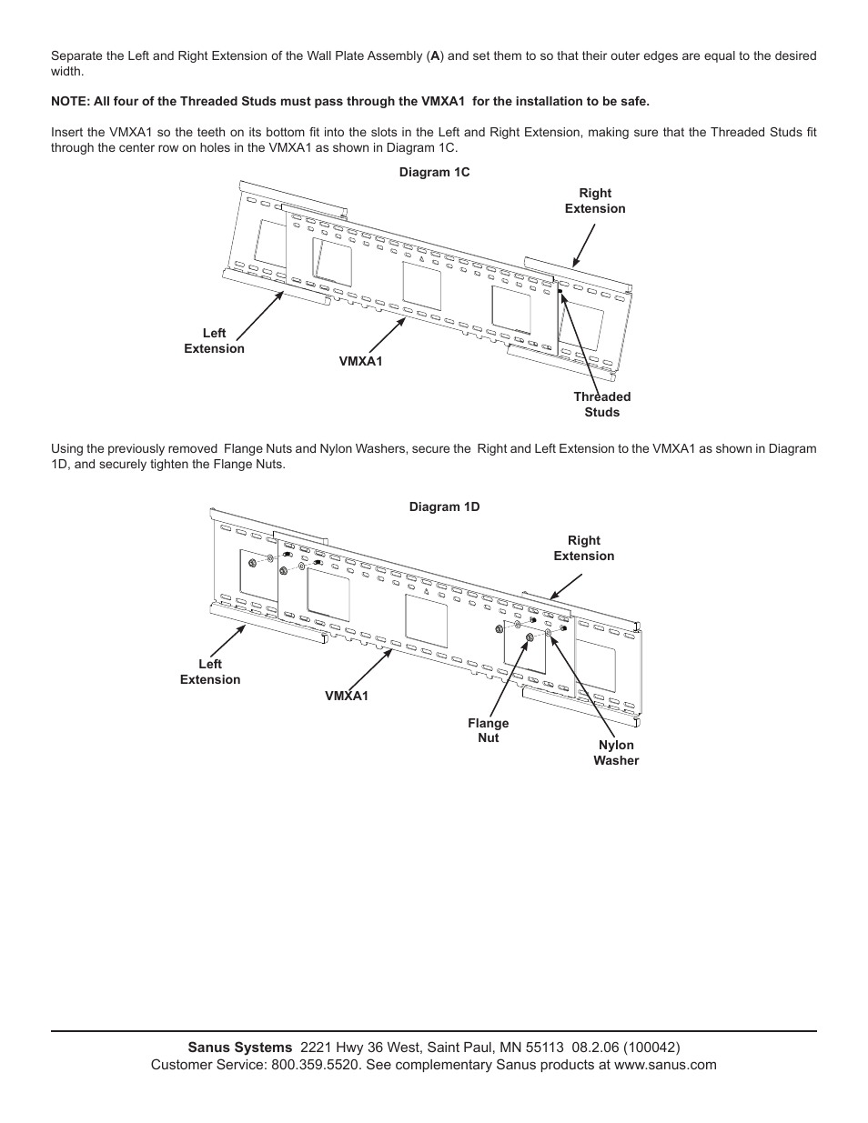 Sanus Systems VISIONMOUNT VMXA1 User Manual | Page 2 / 2