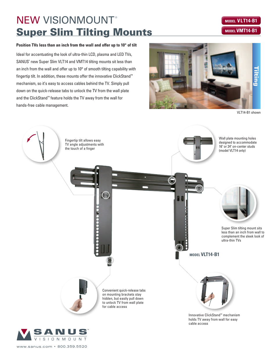 Sanus Systems NEW VisionMount VLT14 User Manual | 2 pages
