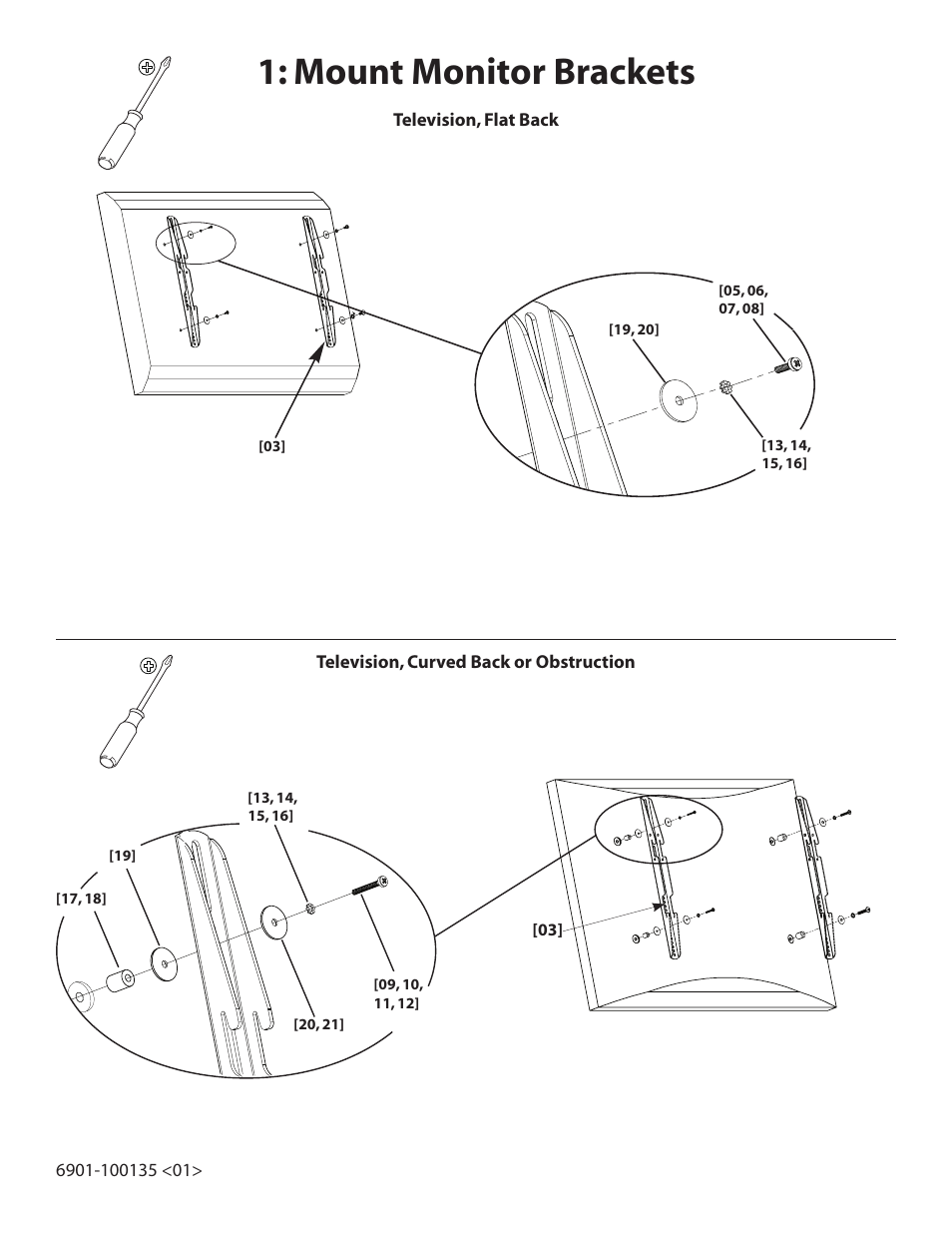 Mount monitor brackets | Sanus Systems VMPL2 User Manual | Page 3 / 6
