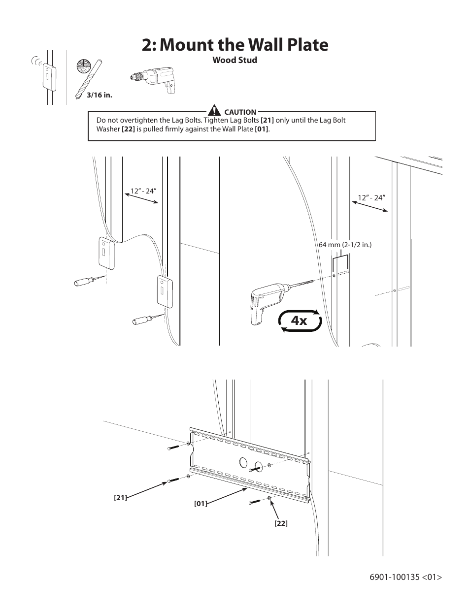 Mount the wall plate | Sanus Systems VMPL2 User Manual | Page 4 / 6