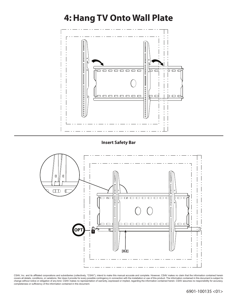 Hang tv onto wall plate | Sanus Systems VMPL2 User Manual | Page 6 / 6