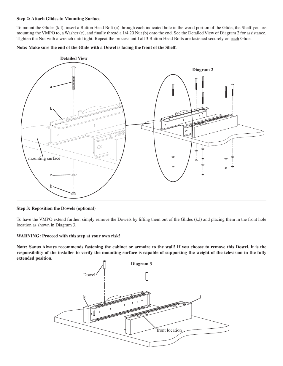Sanus Systems VISION MOUNT VMPO User Manual | Page 3 / 8