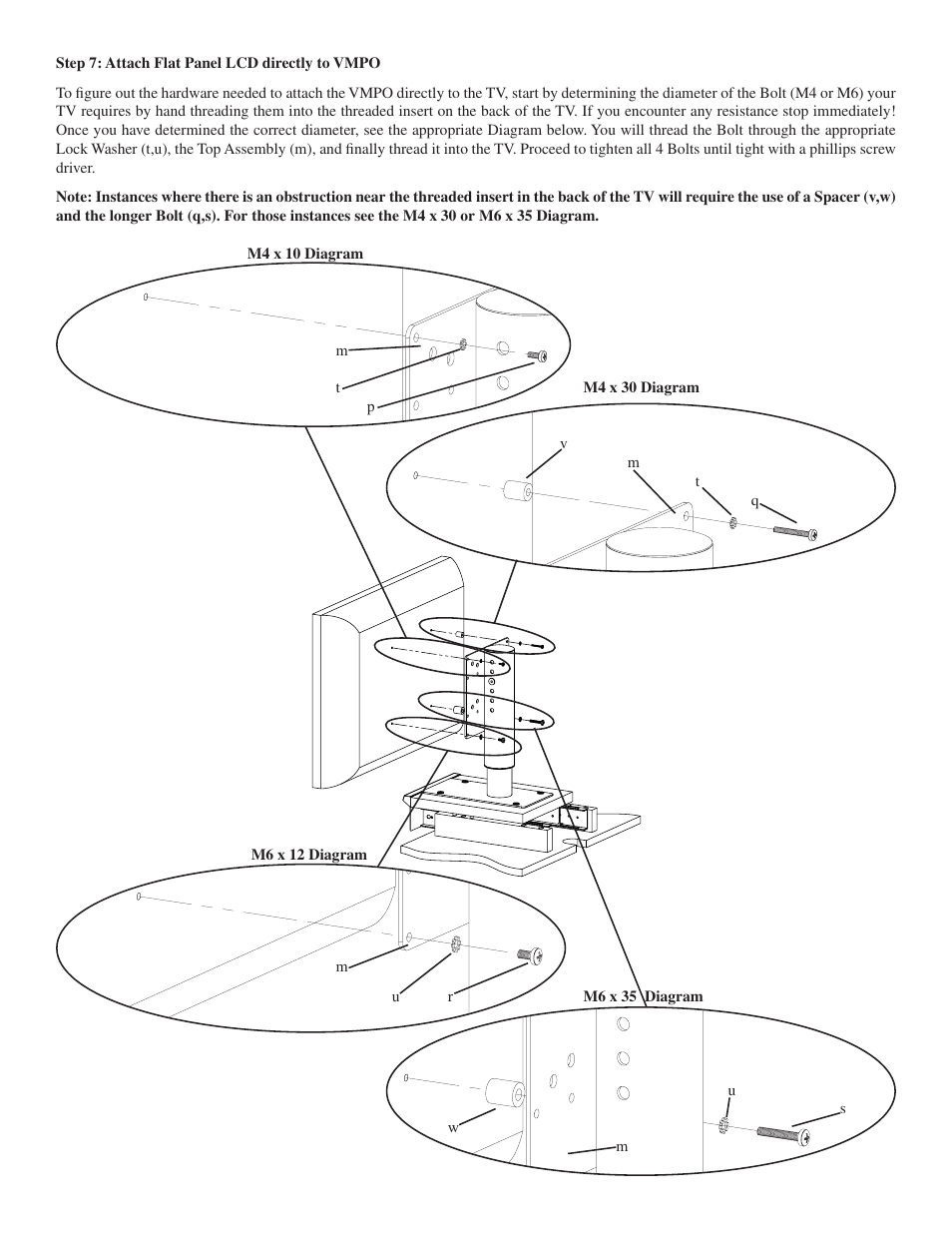 Sanus Systems VISION MOUNT VMPO User Manual | Page 6 / 8