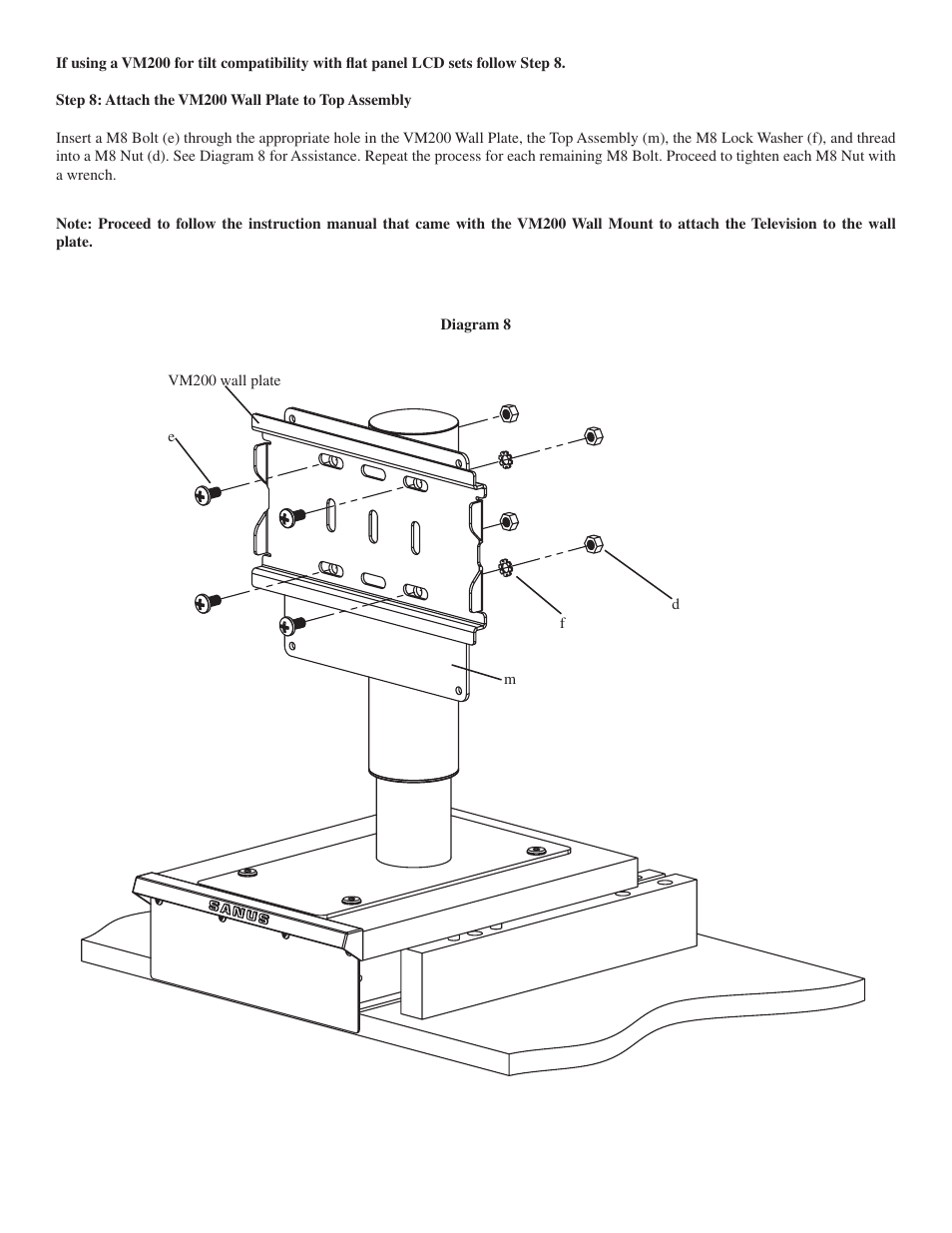 Sanus Systems VISION MOUNT VMPO User Manual | Page 7 / 8