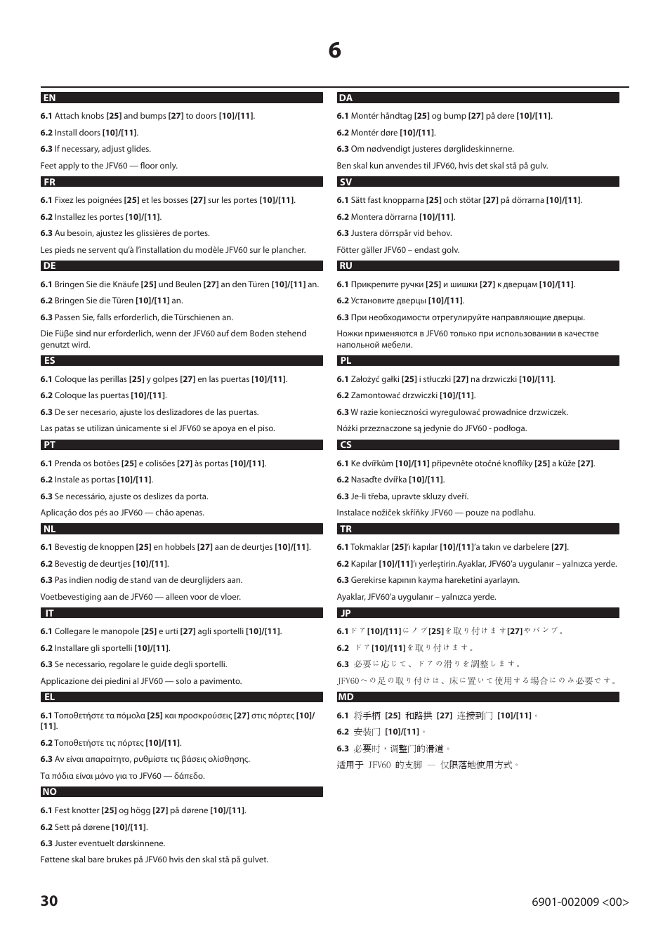 Sanus Systems JFV60 User Manual | Page 30 / 34