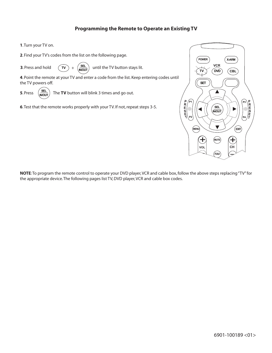Programming the remote to operate an existing tv, Remote control, P1 p3 | Menu, Mute, P2 p4 | Sanus Systems Motorized Mount LA112 User Manual | Page 18 / 31