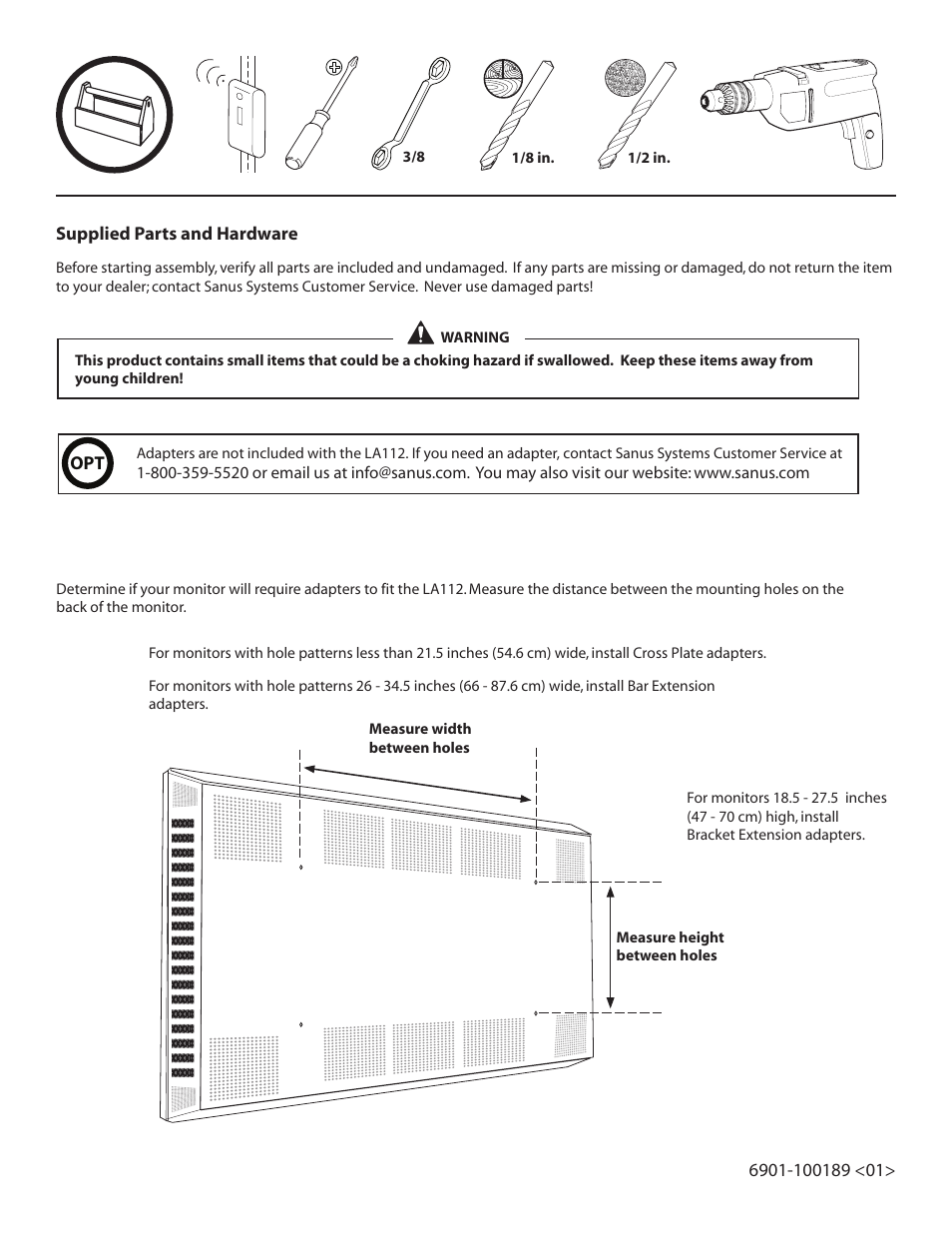 Sanus Systems Motorized Mount LA112 User Manual | Page 2 / 31