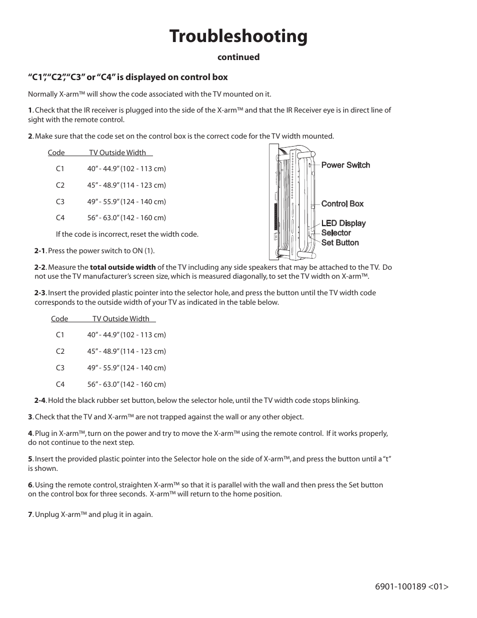 Troubleshooting | Sanus Systems Motorized Mount LA112 User Manual | Page 26 / 31