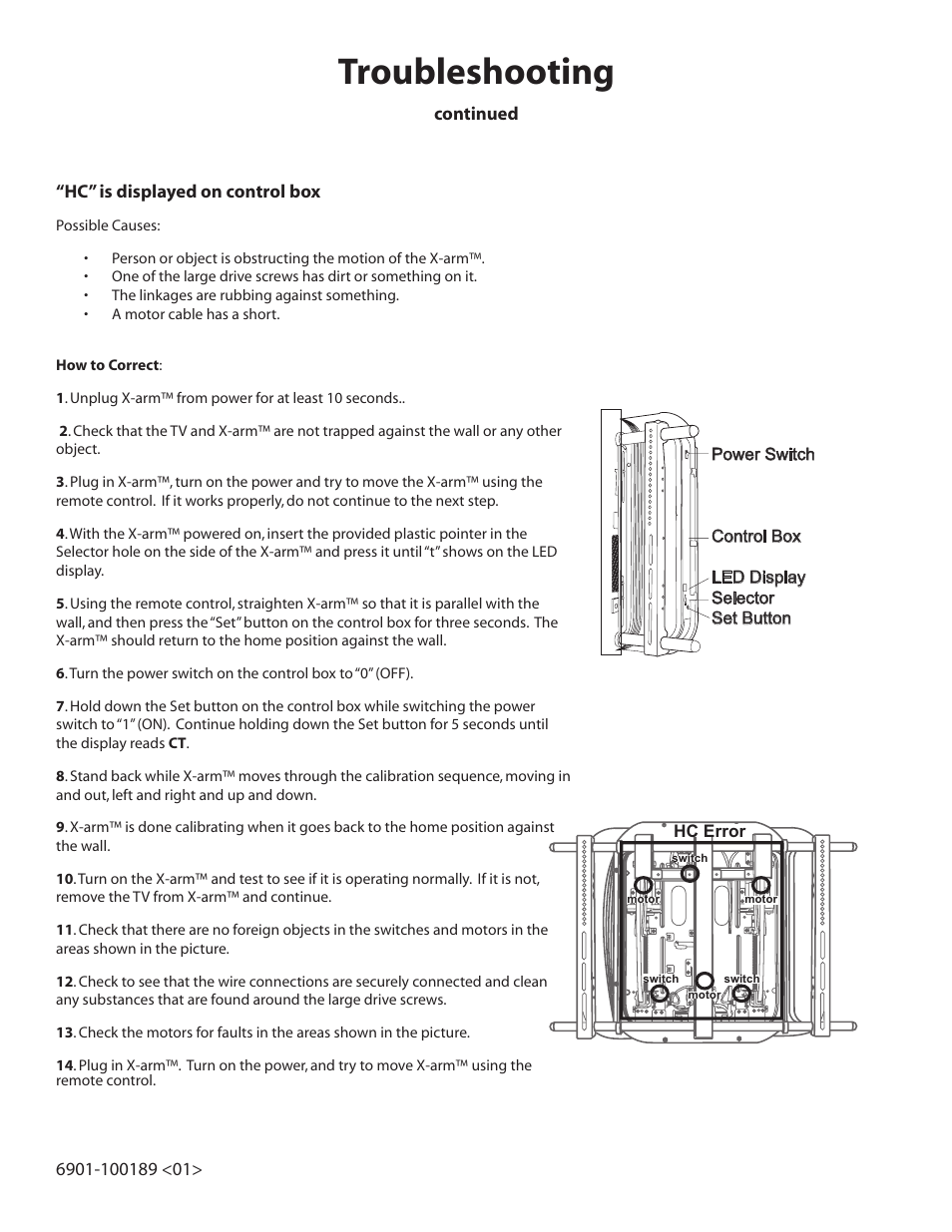 Troubleshooting | Sanus Systems Motorized Mount LA112 User Manual | Page 27 / 31