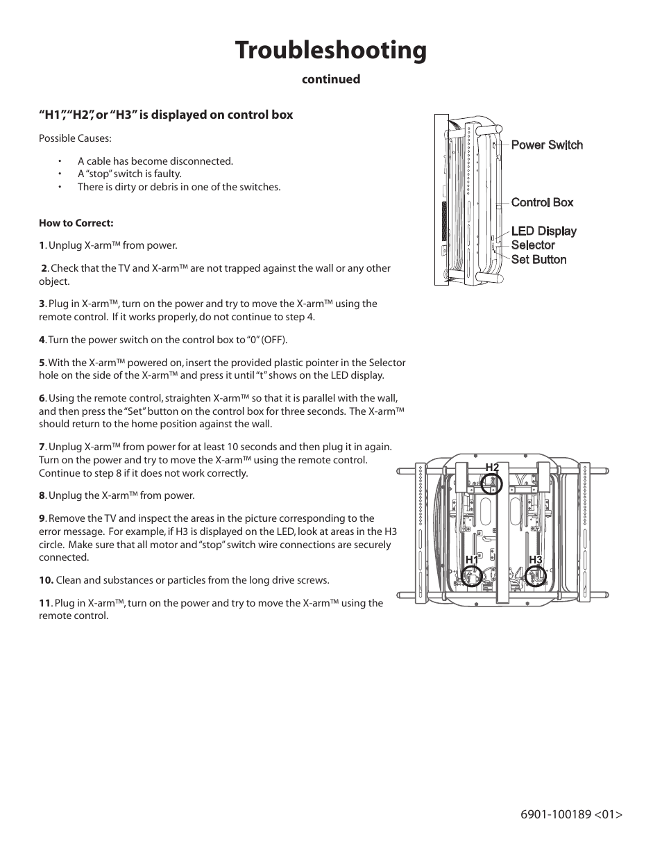 Troubleshooting | Sanus Systems Motorized Mount LA112 User Manual | Page 28 / 31