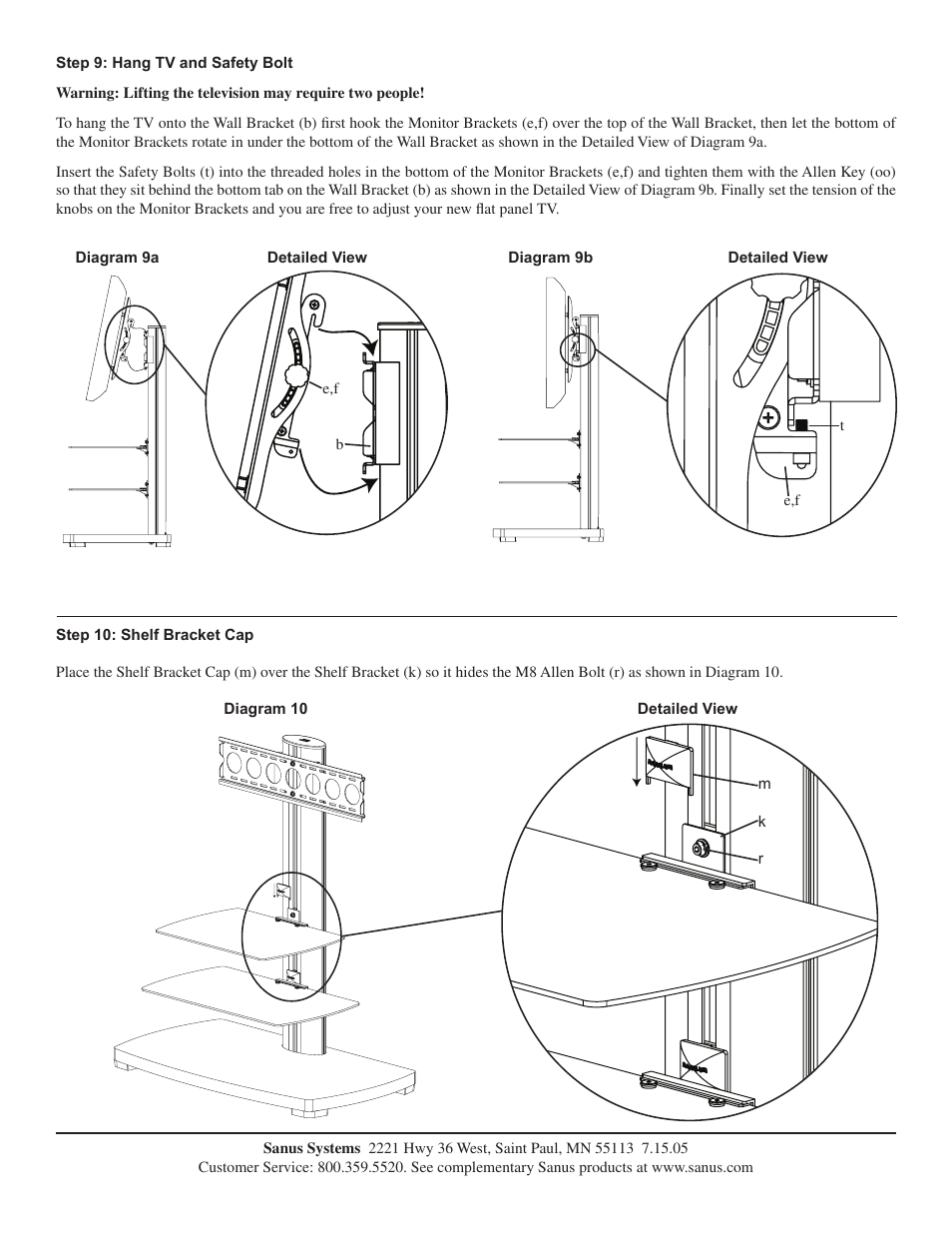 Sanus Systems PFFP2 User Manual | Page 8 / 8