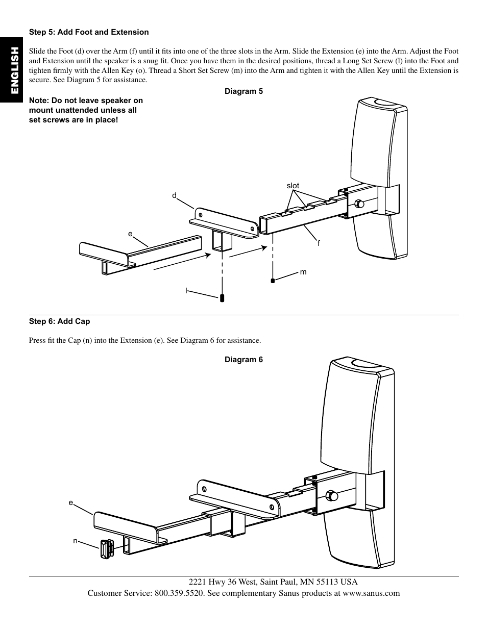 Sanus Systems WMS2 User Manual | Page 6 / 34