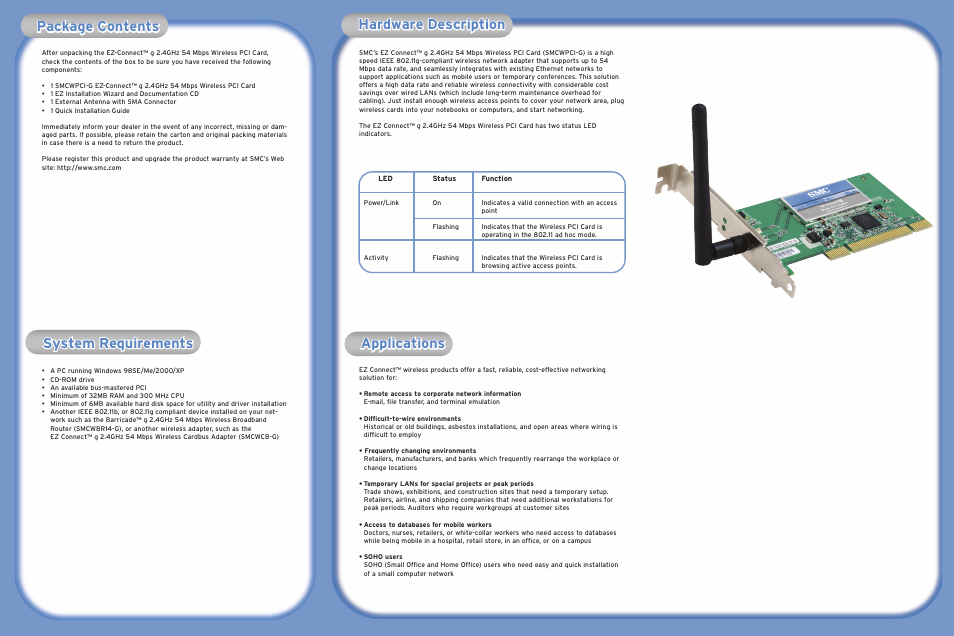 SMC Networks SMCWPCI-G User Manual | 2 pages