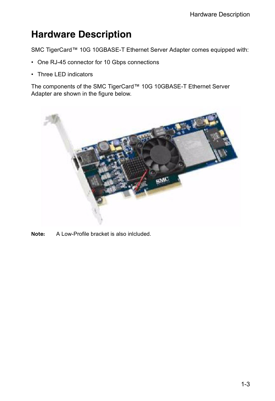 Hardware description | SMC Networks TIGERCARD SMC10GPCIE-10BT User Manual | Page 12 / 35