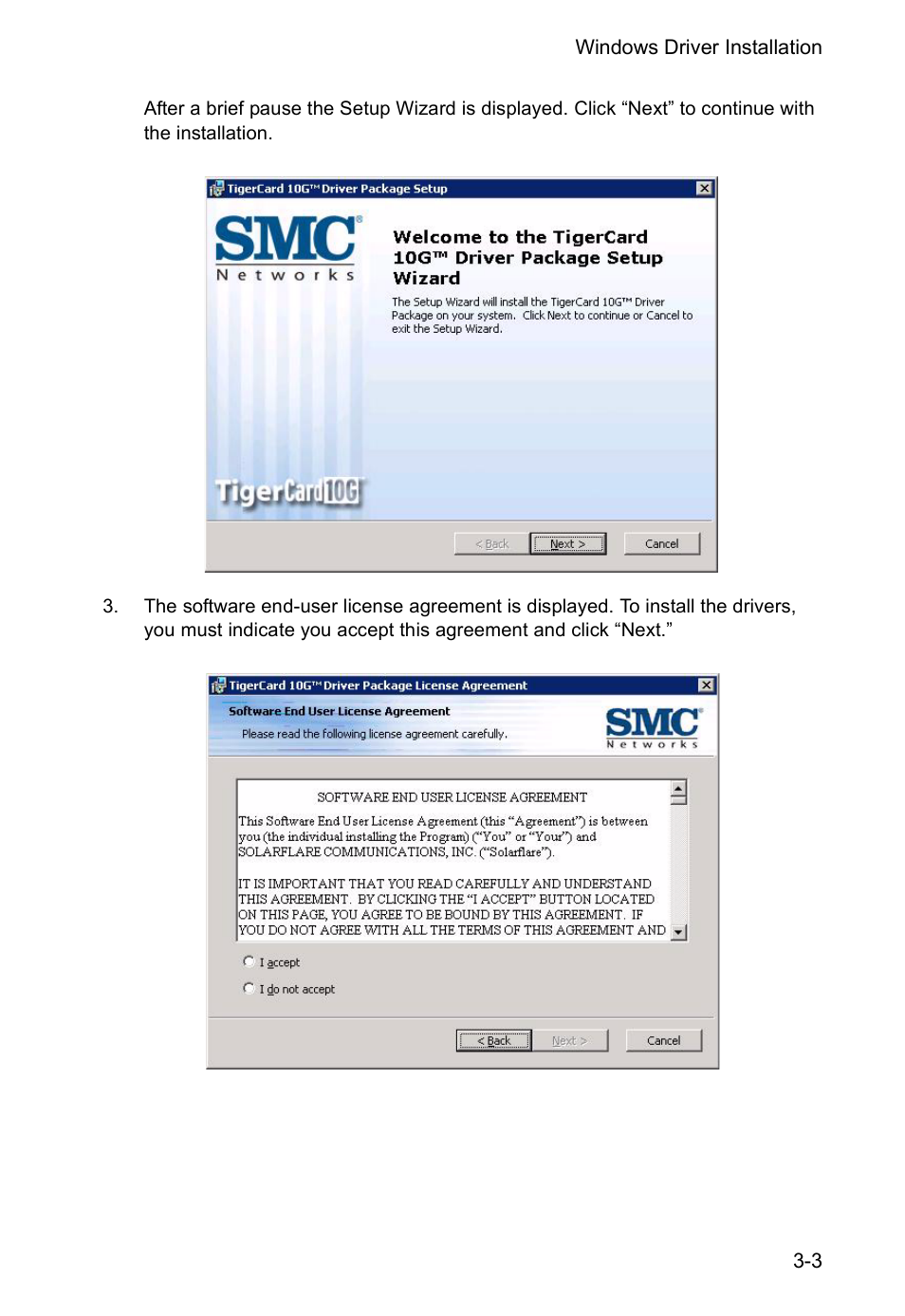 SMC Networks TIGERCARD SMC10GPCIE-10BT User Manual | Page 19 / 35