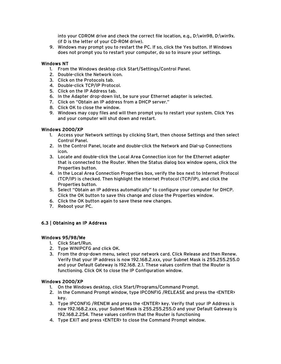 3 | obtaining an ip address | SMC Networks Barricade BR14VPN User Manual | Page 12 / 73