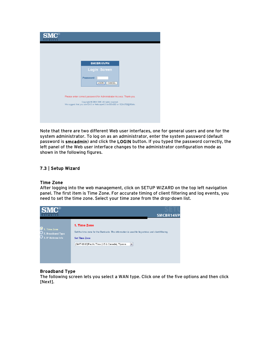 3 | setup wizard | SMC Networks Barricade BR14VPN User Manual | Page 15 / 73