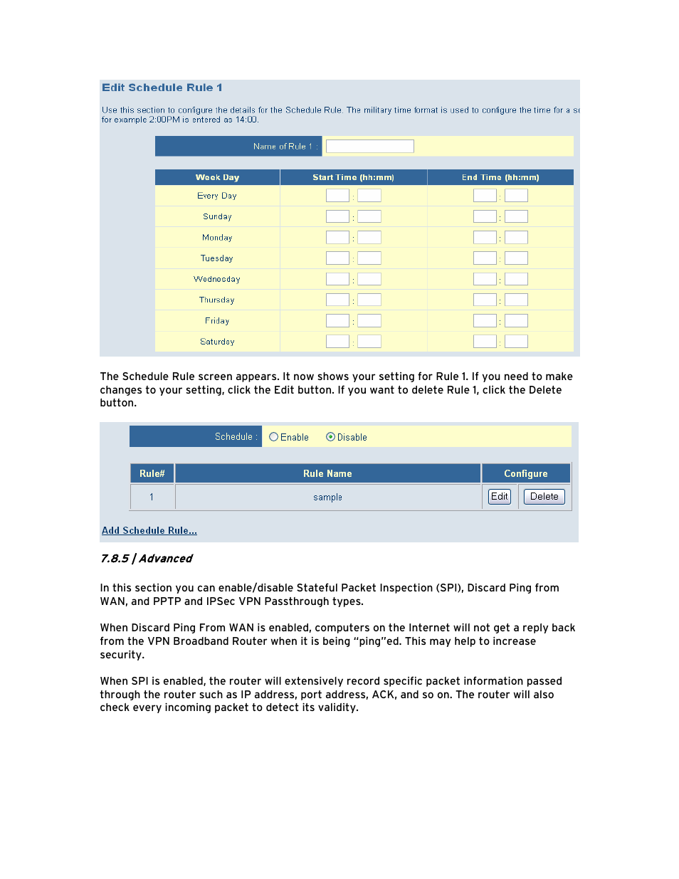 5 | advanced | SMC Networks Barricade BR14VPN User Manual | Page 38 / 73