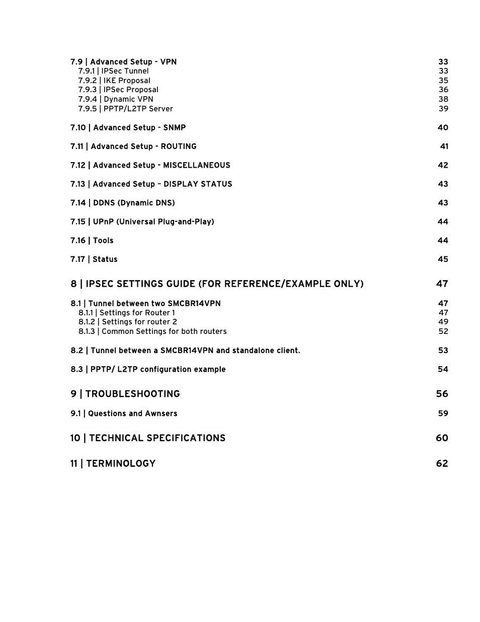 SMC Networks Barricade BR14VPN User Manual | Page 6 / 73