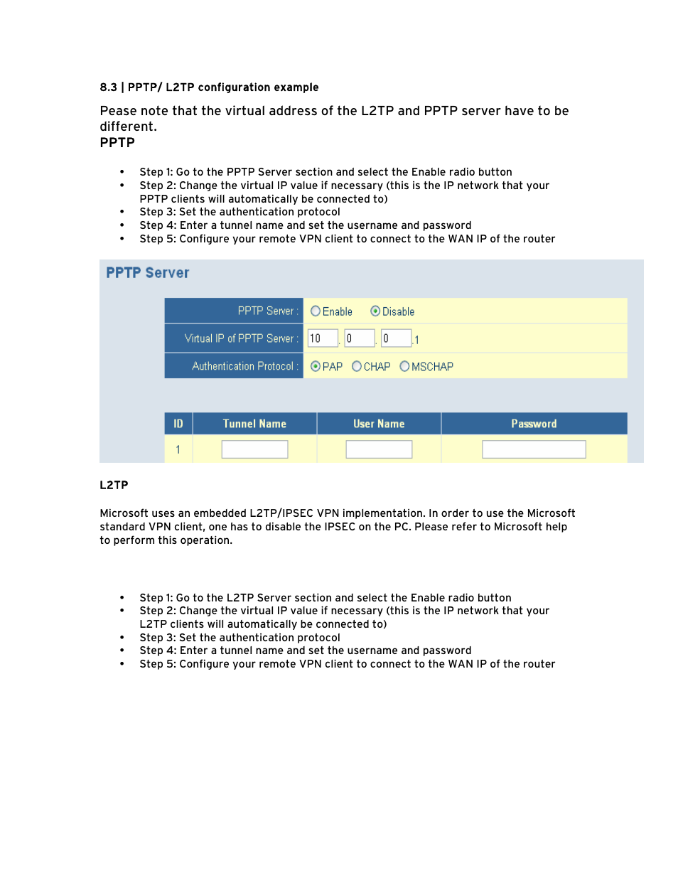 3 | pptp/ l2tp configuration example, 3 | pptp/ l2tp configuration example 54 | SMC Networks Barricade BR14VPN User Manual | Page 60 / 73