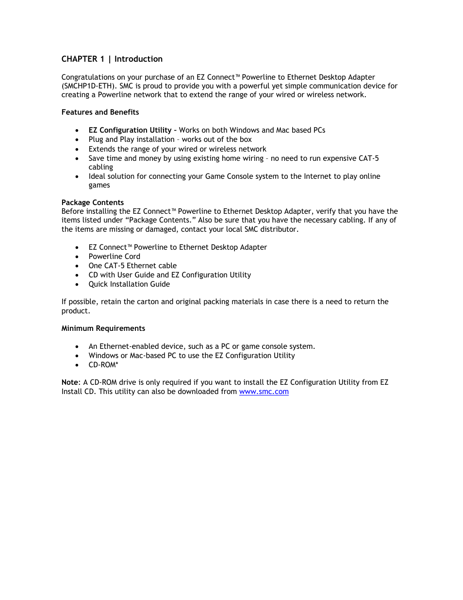 SMC Networks SMCHP1D-ETH User Manual | Page 4 / 26