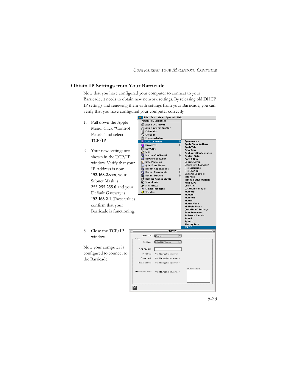 Obtain ip settings from your barricade | SMC Networks Barricade SMC7404BRA EU User Manual | Page 106 / 130