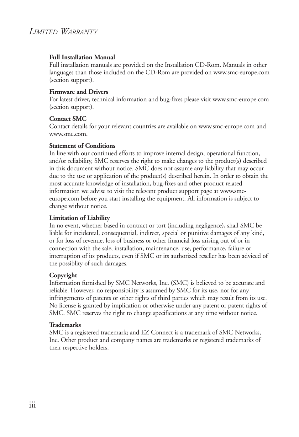 SMC Networks Barricade SMC7404BRA EU User Manual | Page 130 / 130