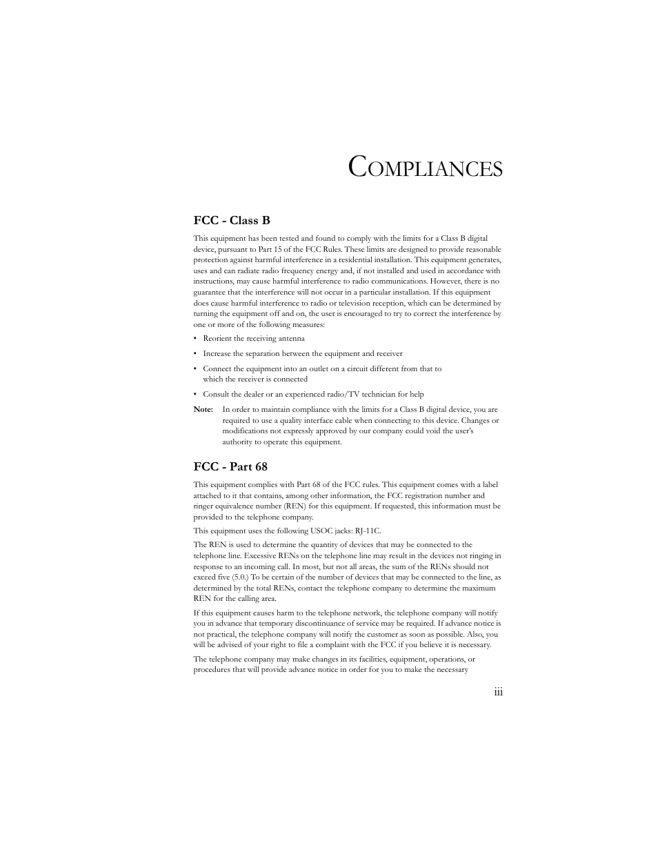 Ompliances | SMC Networks Barricade SMC7404BRA EU User Manual | Page 4 / 130