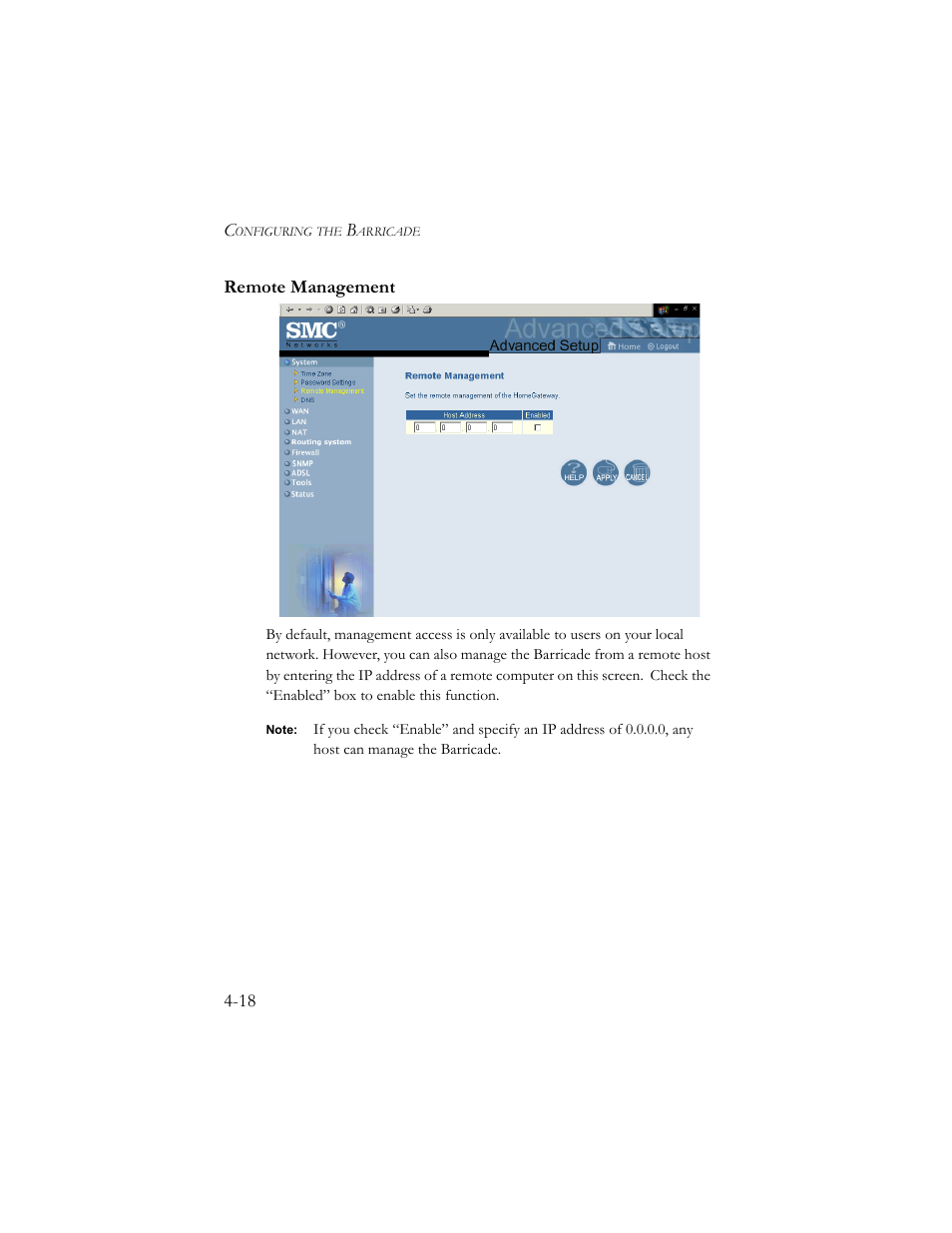 Remote management | SMC Networks Barricade SMC7404BRA EU User Manual | Page 43 / 130