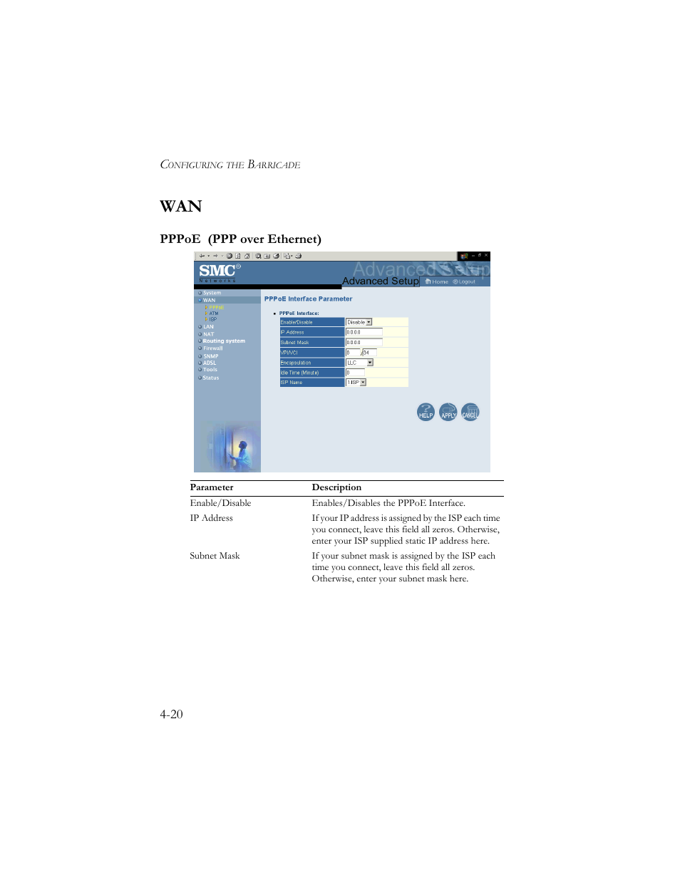 Pppoe (ppp over ethernet) | SMC Networks Barricade SMC7404BRA EU User Manual | Page 45 / 130