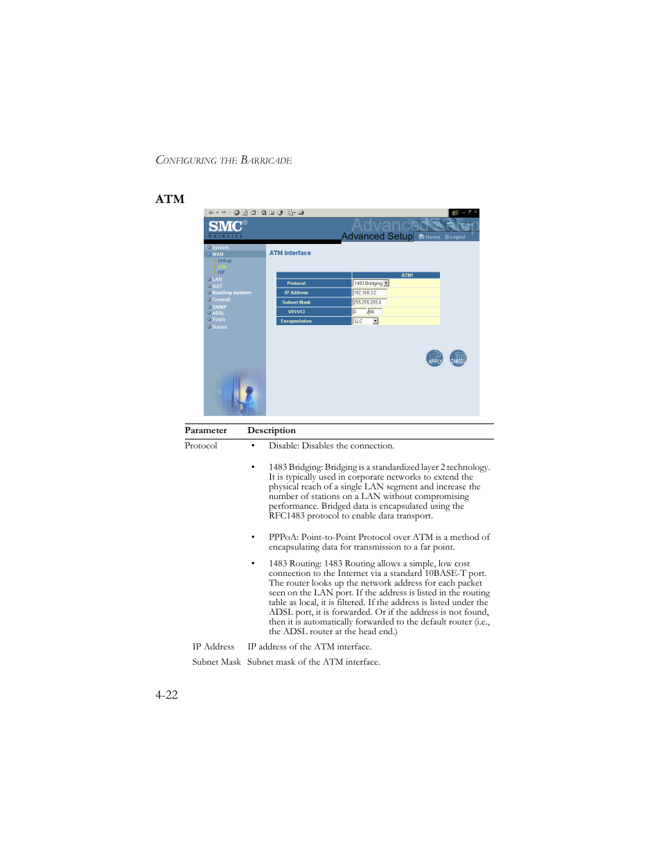 22 atm | SMC Networks Barricade SMC7404BRA EU User Manual | Page 47 / 130