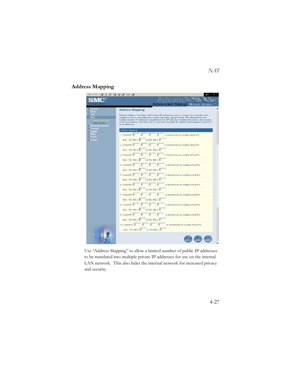 Address mapping | SMC Networks Barricade SMC7404BRA EU User Manual | Page 52 / 130