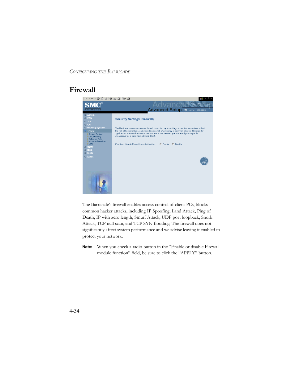 Firewall | SMC Networks Barricade SMC7404BRA EU User Manual | Page 59 / 130